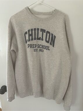 Chilton Prep School Oversized Gray Crew Sweatshirt Gilmore Girls